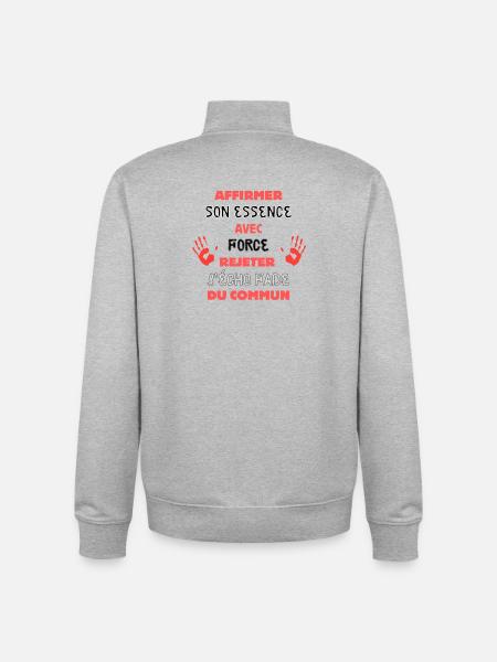 My essence against the mundane - Unisex Organic Zip Sweatshirt by Stanley/Stella - heather grey