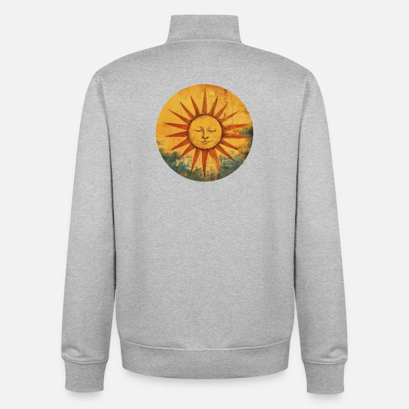 Soleil - Sweat zippé unisexe en coton bio Stanley/Stella - gris chiné