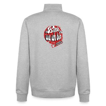 Ich bleib so - Unisex Organic Zip Sweatshirt von Stanley/Stella - Grau meliert - Hinten - AI Model Male 185 light (185cm)