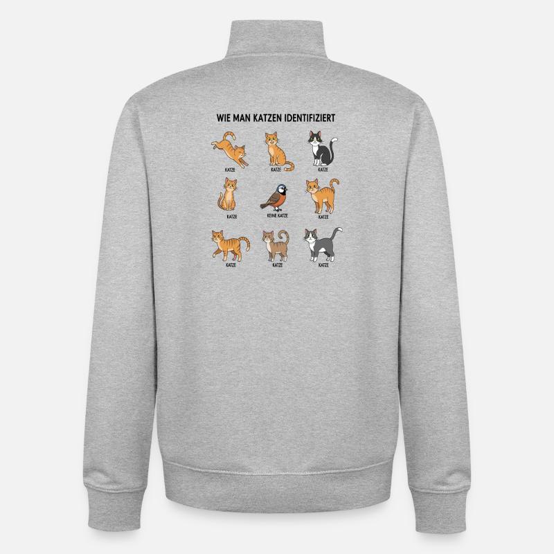 Guide d’identification des chats - Sweat zippé unisexe en coton bio Stanley/Stella - gris chiné