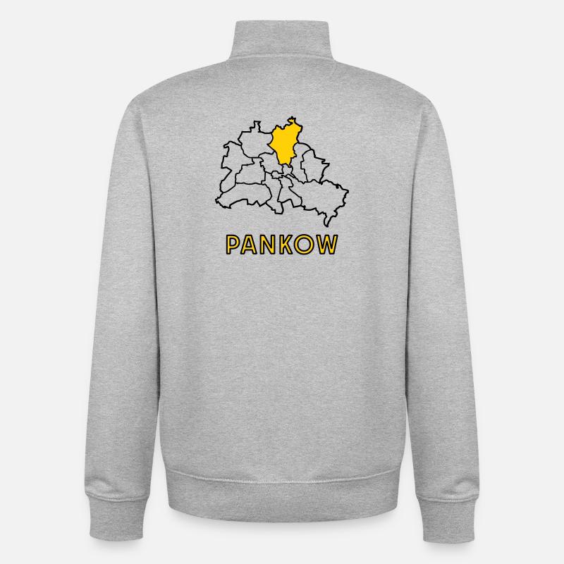 PANKOW, un quartier de Berlin - Sweat zippé unisexe en coton bio Stanley/Stella - gris chiné