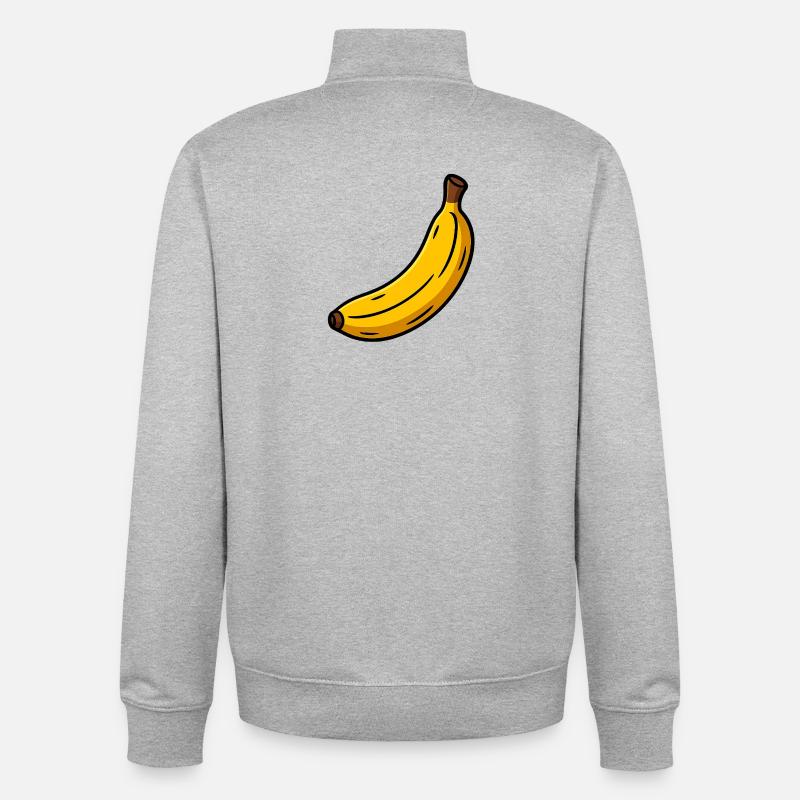 Banane Classique - Sweat zippé unisexe en coton bio Stanley/Stella - gris chiné