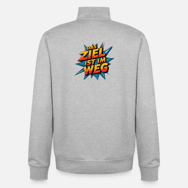 L’objectif est dans le chemin - Sweat zippé unisexe en coton bio Stanley/Stella - gris chiné