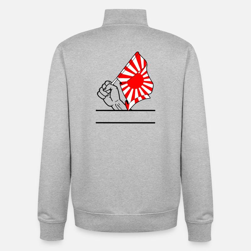 Faust mit aufgehender Sonne Flagge 2 - Unisex Organic Zip Sweatshirt von Stanley/Stella - Grau meliert