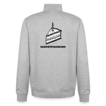 Birthday cake for the birthday boy or girl - Unisex Organic Zip Sweatshirt by Stanley/Stella - heather grey - Back - AI Model Male 185 light (185cm)