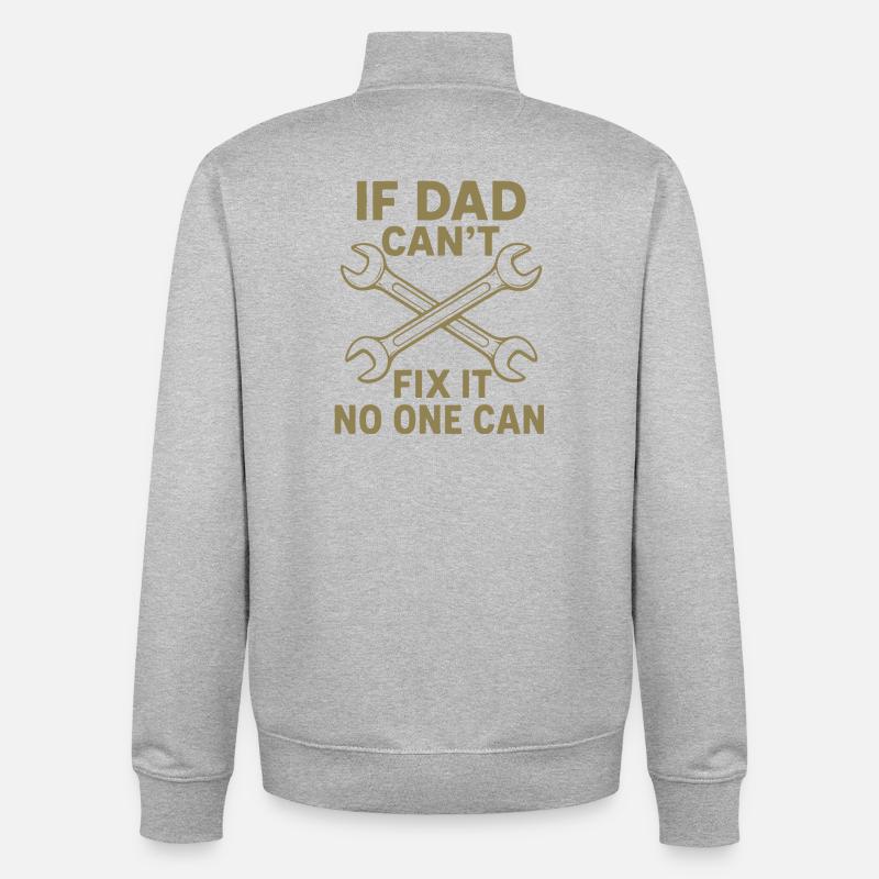 Papa Vater Dad Sprüche Heimwerker Handwerker - Unisex Organic Zip Sweatshirt von Stanley/Stella - Grau meliert