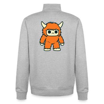Cute Devil by toystudio 71 / FANMAN - Unisex Organic Zip Sweatshirt by Stanley/Stella - heather grey - Back - AI Model Male 185 light (185cm)