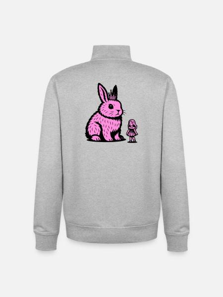 Princesse lapin - Sweat zippé unisexe en coton bio Stanley/Stella - gris chiné