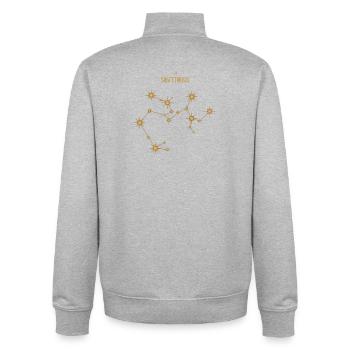 Signe du zodiaque Sagittaire Constellation d’étoiles Doré - Sweat zippé unisexe en coton bio Stanley/Stella - gris chiné - Dos - AI Model Male 185 light (185cm)