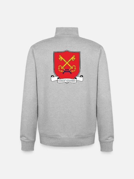 Comtat Venaissin - Sweat zippé unisexe en coton bio Stanley/Stella - gris chiné