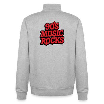 90's Music Rocks - Unisex Organic Zip Sweatshirt by Stanley/Stella - heather grey - Back - AI Model Male 185 light (185cm)