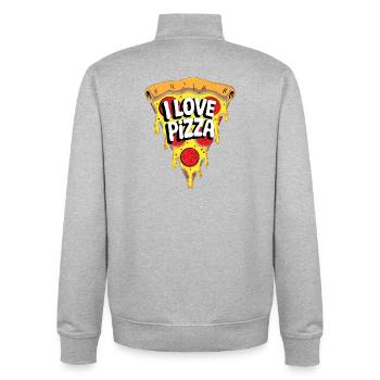 I Love Pizza - Unisex Organic Zip Sweatshirt by Stanley/Stella - heather grey - Back - AI Model Male 185 light (185cm)