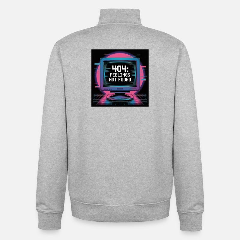 Humour créatif de l’informatique - Sweat zippé unisexe en coton bio Stanley/Stella - gris chiné