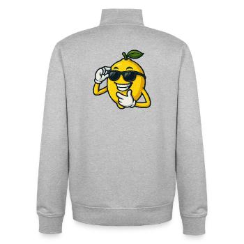 Cool Cartoon Citron avec des lunettes de soleil Drôle - Sweat zippé unisexe en coton bio Stanley/Stella - gris chiné - Dos - AI Model Male 185 light (185cm)