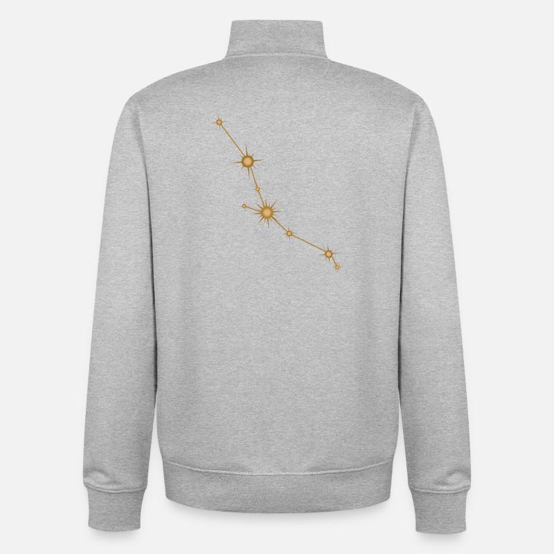 Sternbild Stier Sternzeichen Sternzeichen Golden - Unisex Organic Zip Sweatshirt von Stanley/Stella - Grau meliert
