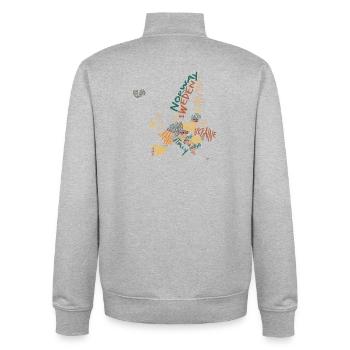 Colorful Europe Map Word Art Design - Unisex Organic Zip Sweatshirt by Stanley/Stella - heather grey - Back - AI Model Male 185 light (185cm)