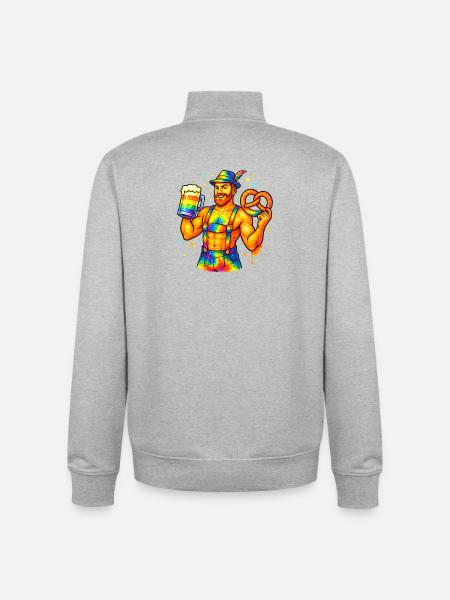 pride bavarian - Unisex Organic Zip Sweatshirt von Stanley/Stella - Grau meliert