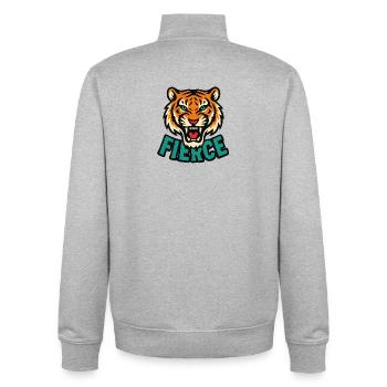 Wilder Tiger Grafik T-Shirt - Unisex Organic Zip Sweatshirt von Stanley/Stella - Grau meliert - Hinten - AI Model Male 185 light (185cm)