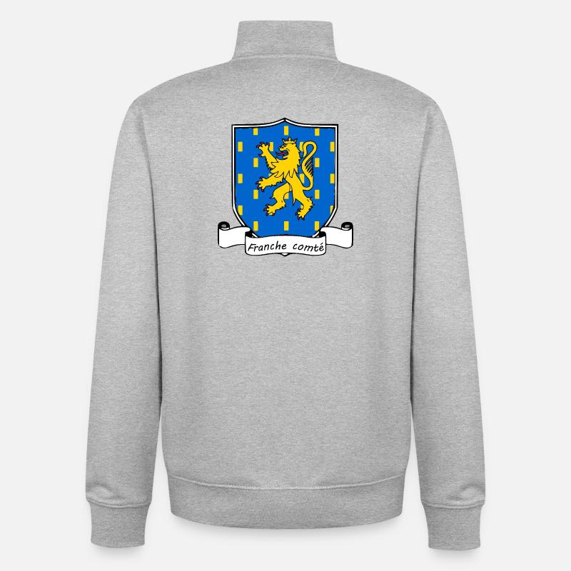 Franche-Comté - Sweat zippé unisexe en coton bio Stanley/Stella - gris chiné