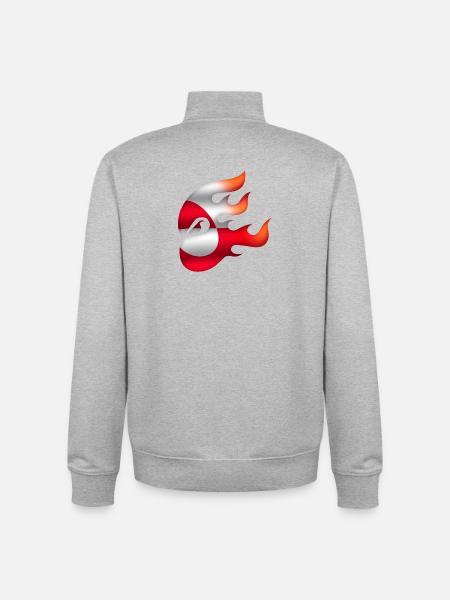 Greenland Flag - Greenland - Ninja - Unisex Organic Zip Sweatshirt by Stanley/Stella - heather grey