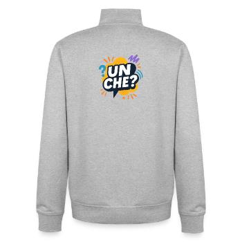 Un quoi? - Sweat zippé unisexe en coton bio Stanley/Stella - gris chiné - Dos - AI Model Male 185 light (185cm)