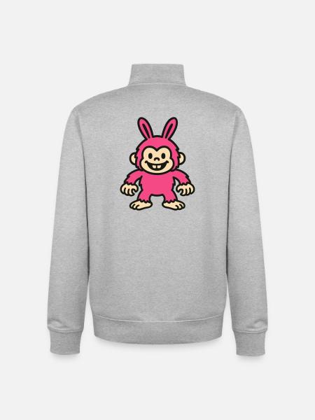 Lapin Singe - Sweat zippé unisexe en coton bio Stanley/Stella - gris chiné