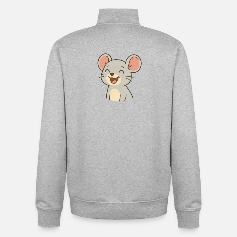 Lachende_Maus - Sweat zippé unisexe en coton bio Stanley/Stella - gris chiné