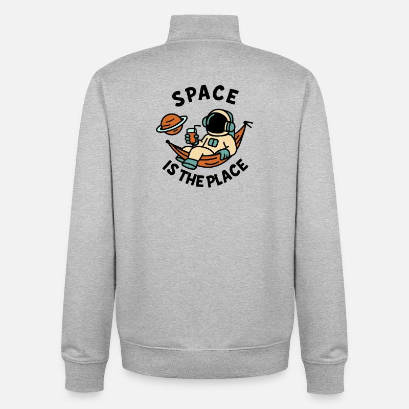 Space Explorer Astronaut Entspannendes Design - Unisex Organic Zip Sweatshirt von Stanley/Stella - Grau meliert