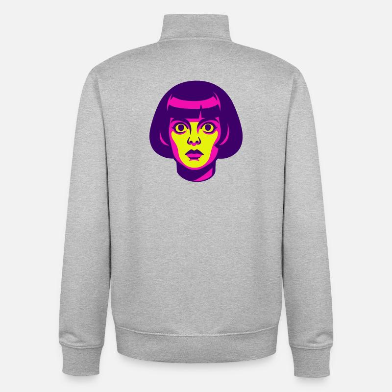 Hypno Beauty 60s - Unisex Organic Zip Sweatshirt von Stanley/Stella - Grau meliert