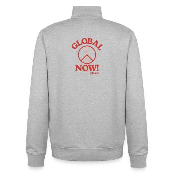 Paix - Sweat zippé unisexe en coton bio Stanley/Stella - gris chiné - Dos - AI Model Male 185 light (185cm)