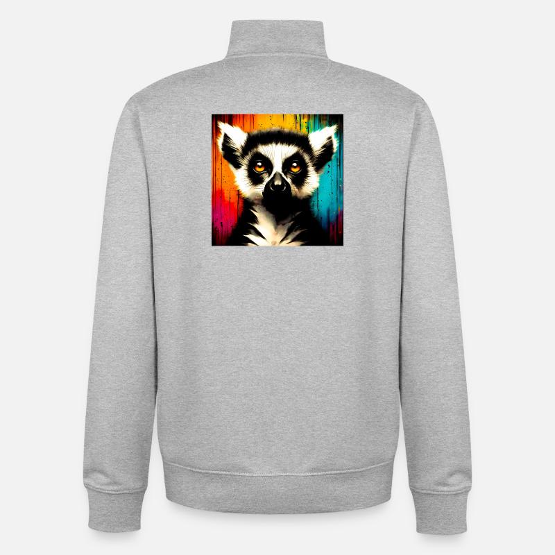 Lemur - Unisex Organic Zip Sweatshirt von Stanley/Stella - Grau meliert