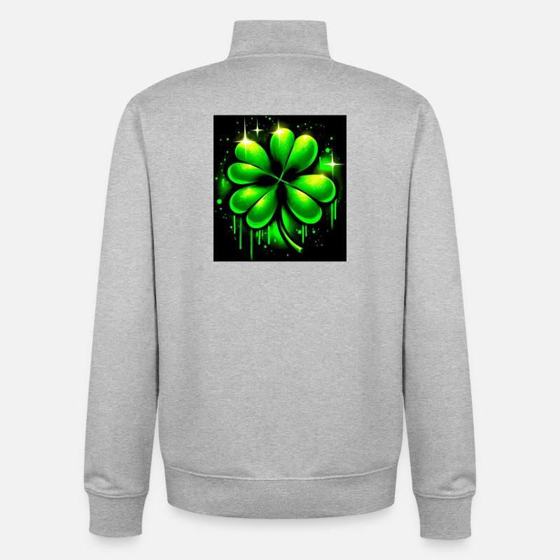 Vierblättriges Kleeblatt - Unisex Organic Zip Sweatshirt von Stanley/Stella - Grau meliert