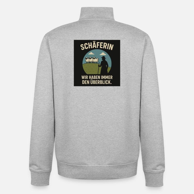 Schäferin Überblick - Unisex Organic Zip Sweatshirt von Stanley/Stella - Grau meliert