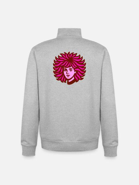 Great Hair pink - Unisex Organic Zip Sweatshirt von Stanley/Stella - Grau meliert
