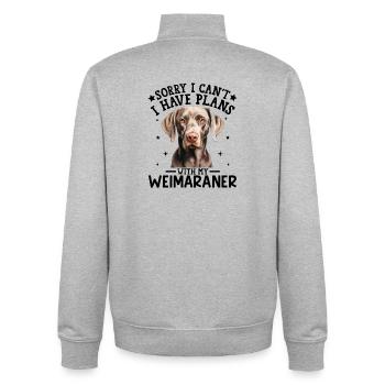 Portrait artistique du Labrador Retriever - Sweat zippé unisexe en coton bio Stanley/Stella - gris chiné - Dos - AI Model Male 185 light (185cm)