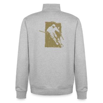 Skifahrer Winter Sport Grunge Design - Unisex Organic Zip Sweatshirt von Stanley/Stella - Grau meliert - Hinten - AI Model Male 185 light (185cm)