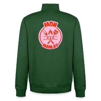 Cooking grill design for mom Marlay - Unisex Organic Zip Sweatshirt by Stanley/Stella - bottle green - Back - AI Model Male 185 dark (185cm)