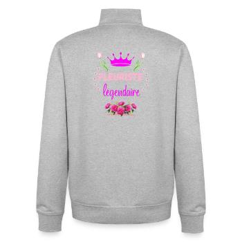 Legendary Florist - Unisex Organic Zip Sweatshirt by Stanley/Stella - heather grey - Back - AI Model Male 185 light (185cm)