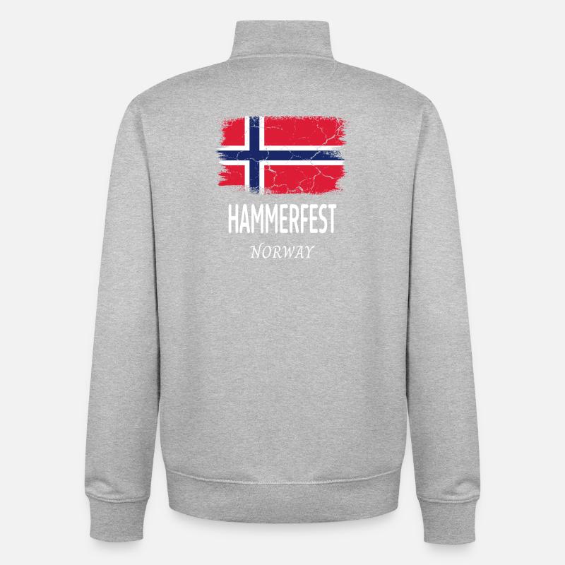 Hammerfest - Sweat zippé unisexe en coton bio Stanley/Stella - gris chiné