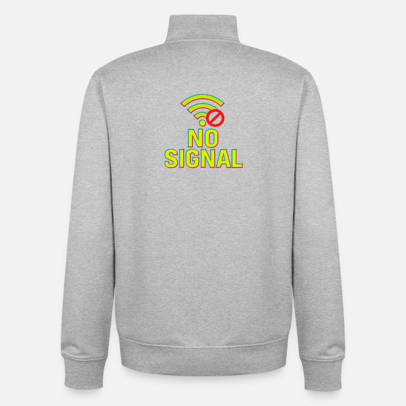 Conception technique Glitch - Sweat zippé unisexe en coton bio Stanley/Stella - gris chiné