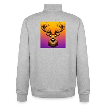Hirsch - Unisex Organic Zip Sweatshirt von Stanley/Stella - Grau meliert - Hinten - AI Model Male 185 light (185cm)