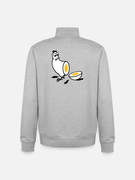 Huhn oder Ei - Unisex Organic Zip Sweatshirt von Stanley/Stella - Grau meliert