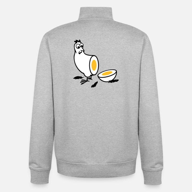 Huhn oder Ei - Unisex Organic Zip Sweatshirt von Stanley/Stella - Grau meliert
