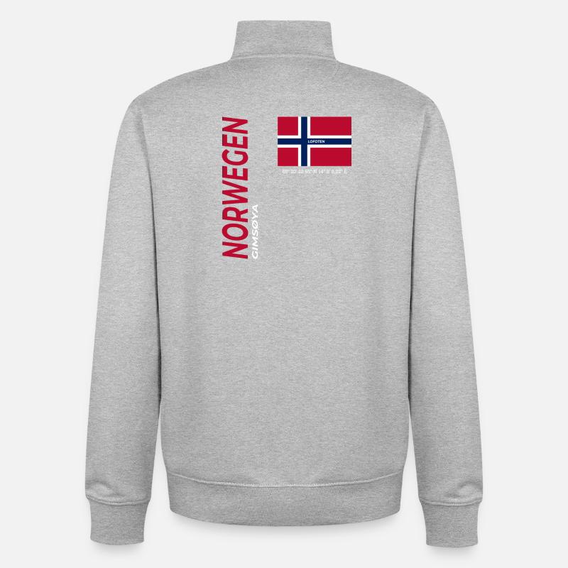 GIMSØYA - Sweat zippé unisexe en coton bio Stanley/Stella - gris chiné