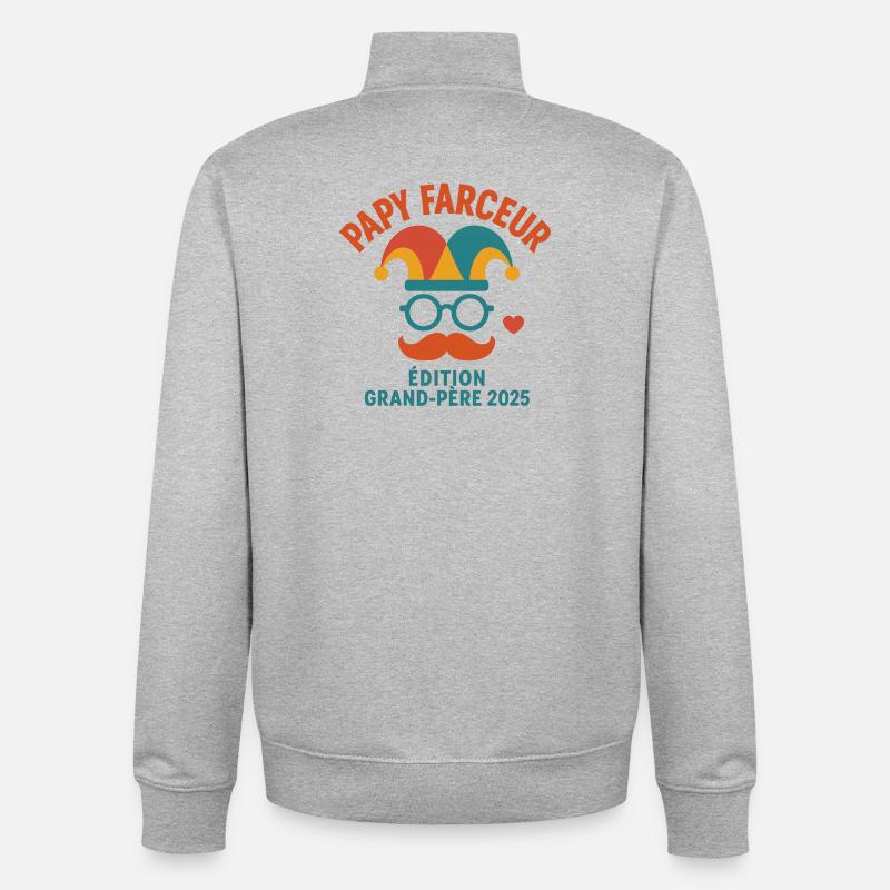 Opa Prankster – Opa Edition 2025 - Unisex Organic Zip Sweatshirt von Stanley/Stella - Grau meliert