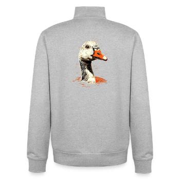 Gans Süße Gänseküken Gans Küken Ente Kleine Gänse - Unisex Organic Zip Sweatshirt von Stanley/Stella - Grau meliert - Hinten - AI Model Male 185 light (185cm)