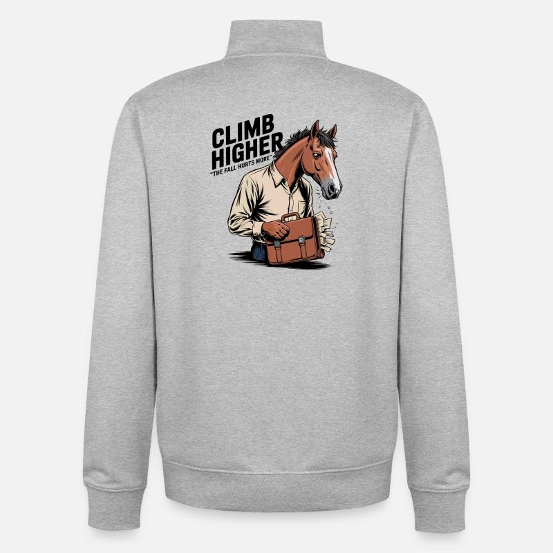 Geschäftspferd - Unisex Organic Zip Sweatshirt von Stanley/Stella - Grau meliert