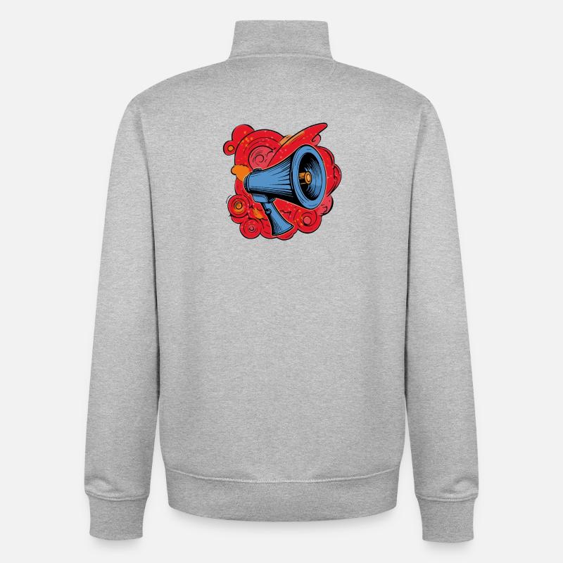 Graffiti-Lautsprecher mit vibrierenden Explosionen - Unisex Organic Zip Sweatshirt von Stanley/Stella - Grau meliert