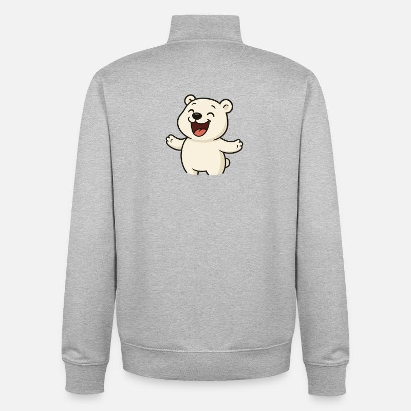 Lachender_Eisbaer - Unisex Organic Zip Sweatshirt by Stanley/Stella - heather grey