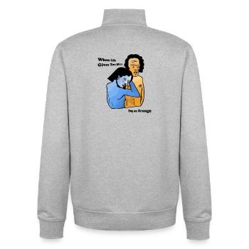 50 Shades of Awkward - Unisex Organic Zip Sweatshirt by Stanley/Stella - heather grey - Back - AI Model Male 185 light (185cm)